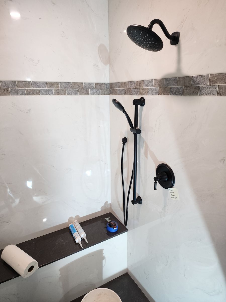 Custom marble shower